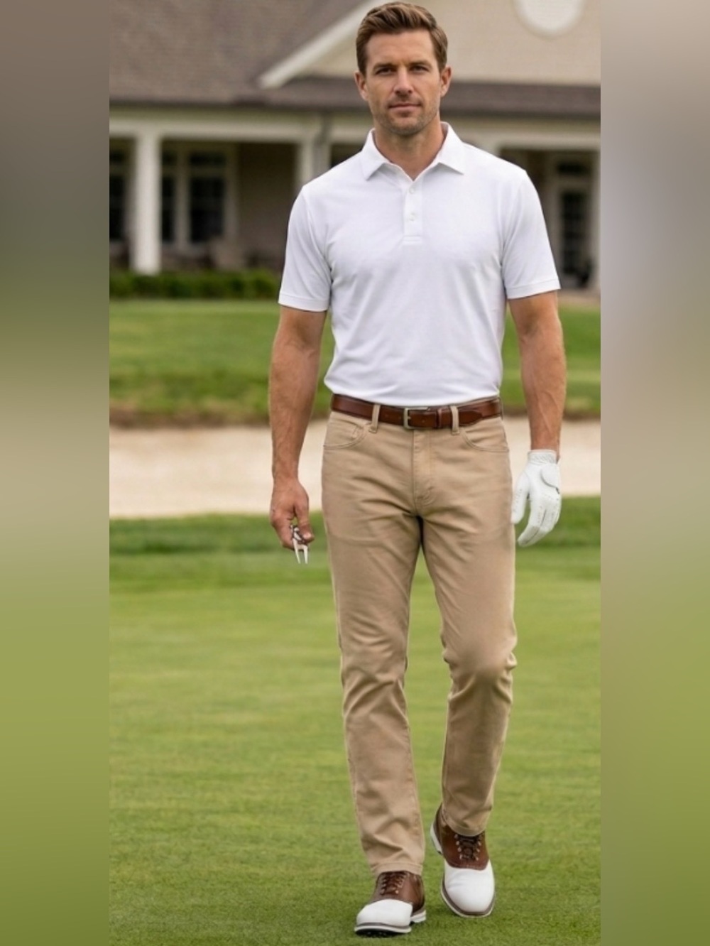 NWT FootJoy Men's Cotton Twill 5-Pocket Golf Pants Tan